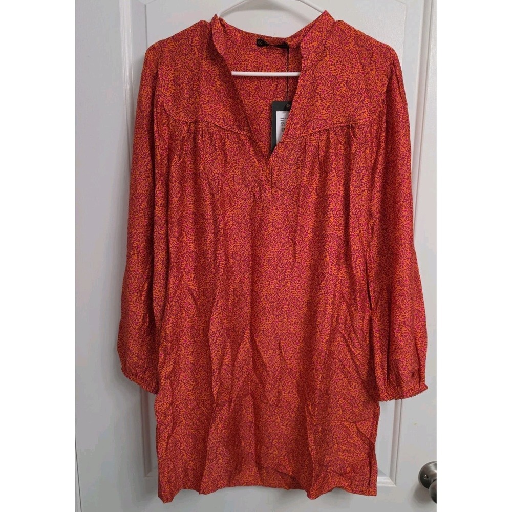 Vix Paula Hermanny Women Tunic Multicolor Paisley V-Neck Long Sleeve Size S